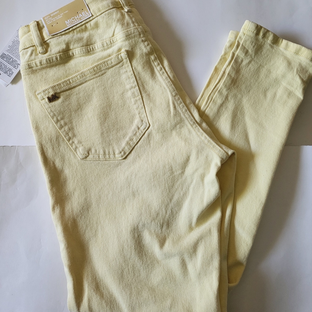 Michael kors izzy skinny jeans size 6 16 yellow